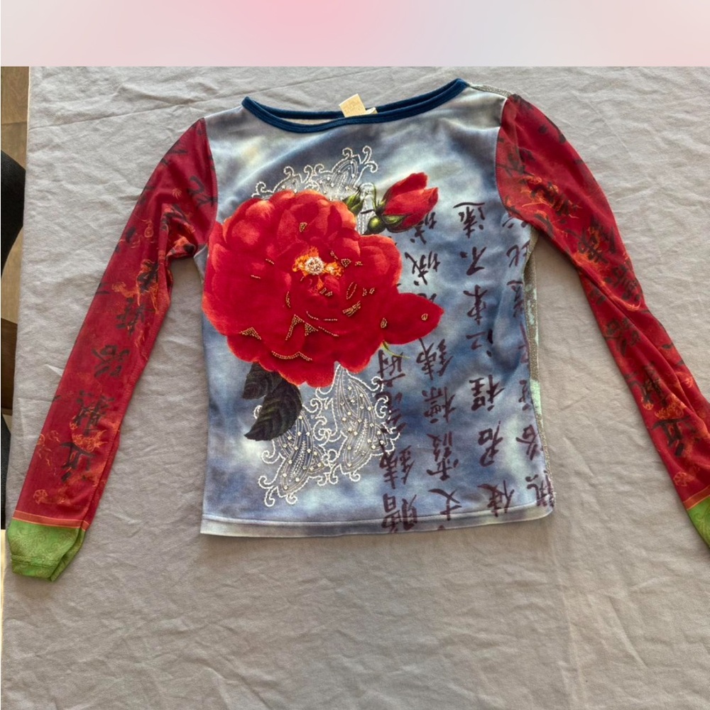 HUGE ISO: CACHE BRAND LONG SLEEVE MESH TOP